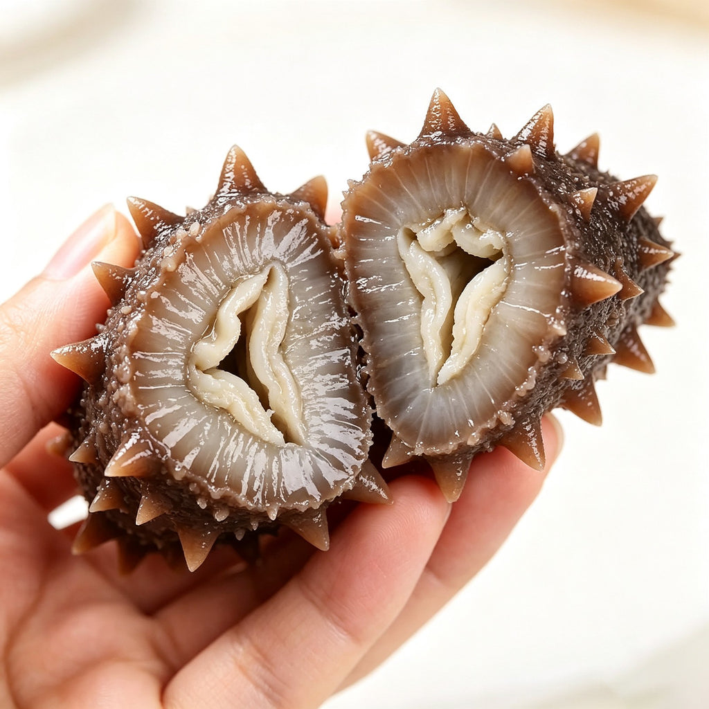 Sea cucumber cut open showing clean interior